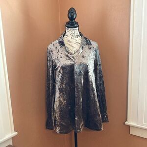 Shimmering crushed velvet swing blouse